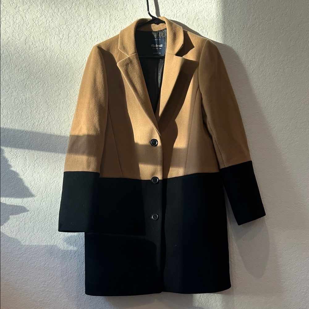 Madewell Colorblock Wool Overcoat